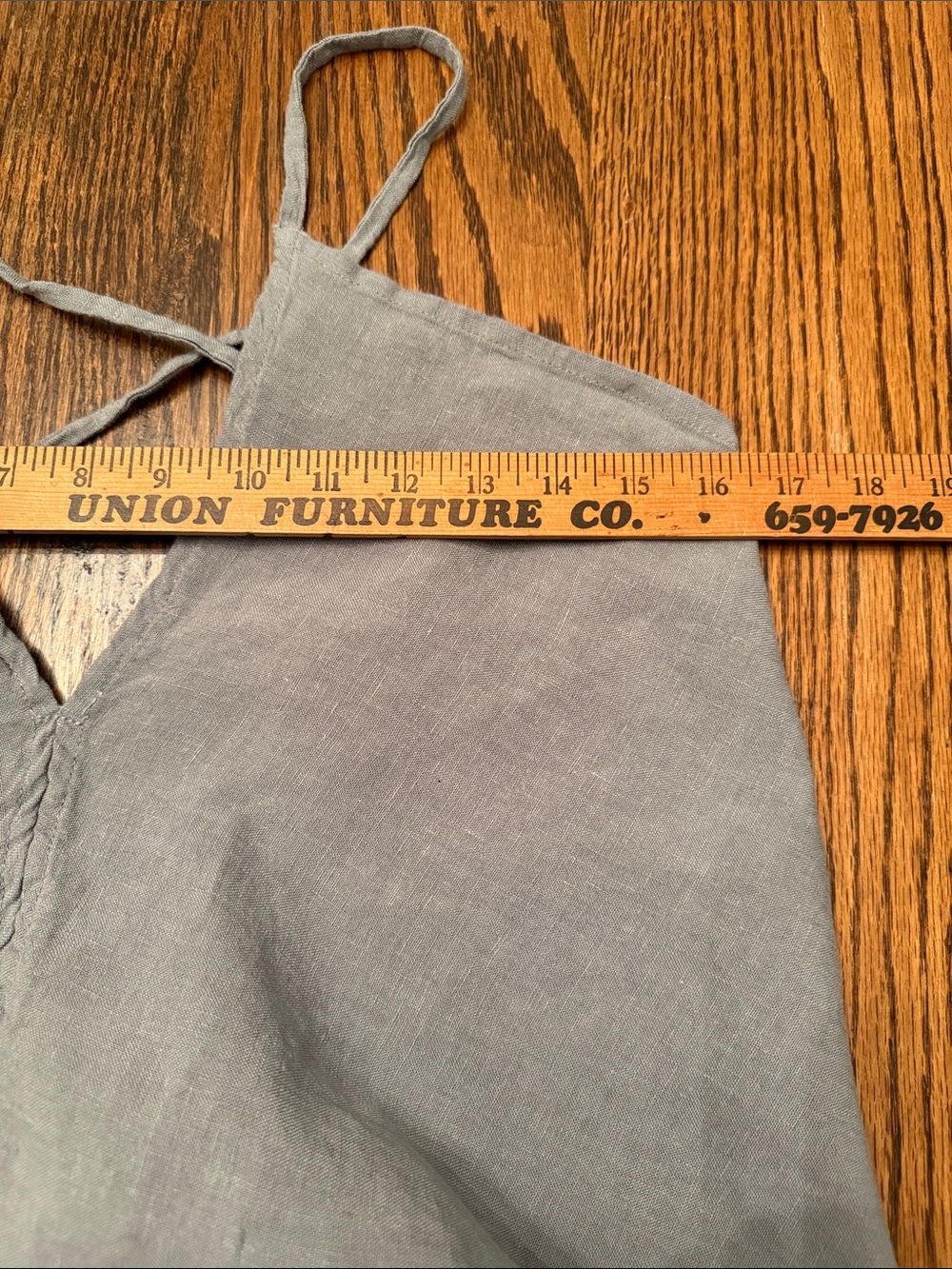 BIANKALÚ Blue Gray Linen Blend Open Back Tie Slip Midi Dress - Picture 8 of 11